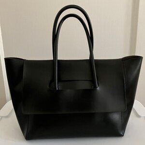Unique Black Leather Tote Bag